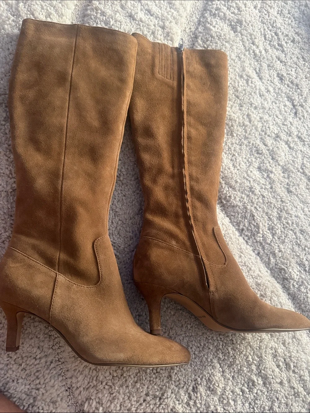 Dolce Vita Chestnut Suede Over-the-Knee Boots with Kitten Heel